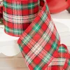 4" x 10 Yard Red/Green/White Plaid Ribbon