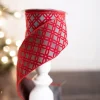 2.5” x 10 Yard Red Patterned Holiday Ribbon