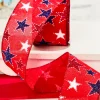 2.5" x 10 Yard Red Ribbon with White & Blue Stars