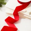 1.5" x 10 Yard Red Unwired Velvet Ribbon