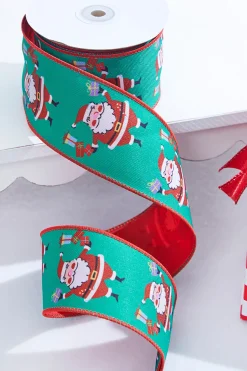 2.5" x 10 Yard Santa Claus Wired Ribbon
