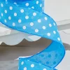 2.5" x 10 Yards Bright Blue Polka Dot Ribbon