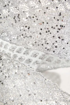 4" x 10 Yard Silver Mesh Wired Ribbon