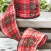 4” x 10 Yard Snowy Plaid Wired Ribbon