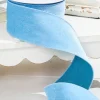 2.5" x 10 Yard Soft Blue Wired Velvet Ribbon