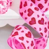 2.5" x 10 Yards Pink Glitter Heart Ribbon