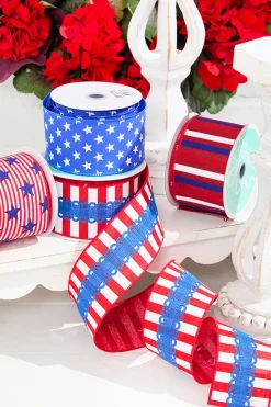 2.5" x 10 Yards Stripes with Lace Ribbon