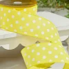 2.5" x 10 Yards Yellow Polka Dot Ribbon