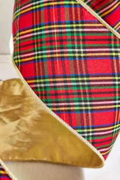 4" x 10 Yard Traditional Holiday Plaid Ribbon