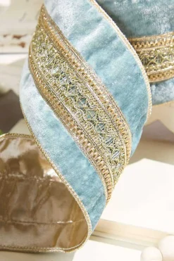 4" x 5 Yard Trim Velvet Metallic Back Ribbon