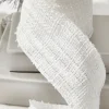 4" x 10 Yard White Chenille with Sequins Wired Ribbon