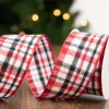 2.5" x 10 Yard White/Red/Black Plaid